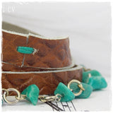 Amazonite Tribal Leather Bracelet Cuff