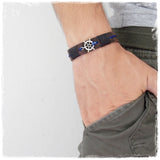 Navy Leather Bracelet