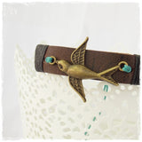 Swallow Bird Leather Wristband