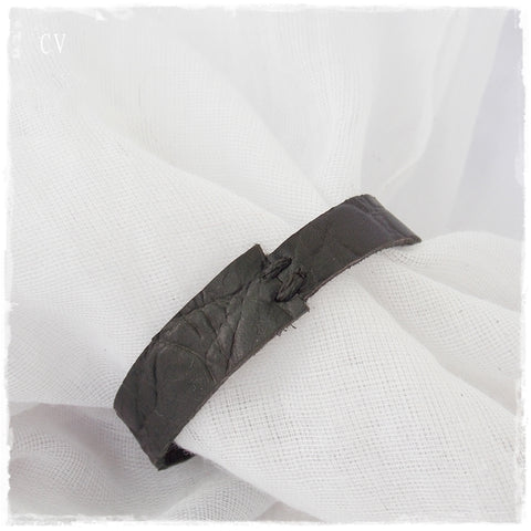 Gothic Black Leather Bracelet