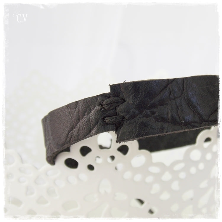 Goth Lolita Abstract Leather Cuff Bracelet