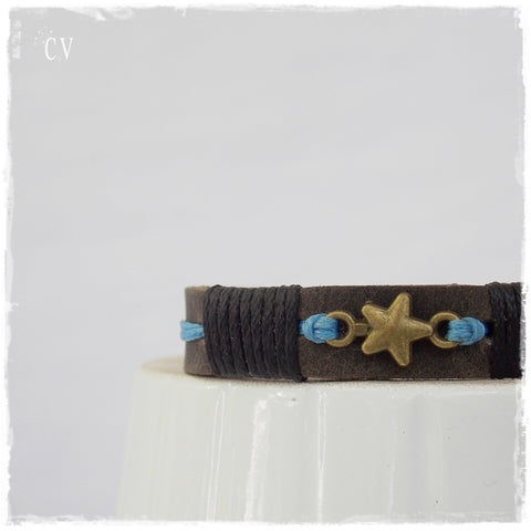 Dainty Shooting Star Leather Wish Bracelet