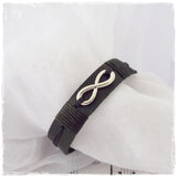 Infinity Leather Anniversary Bracelet Cuff For Him