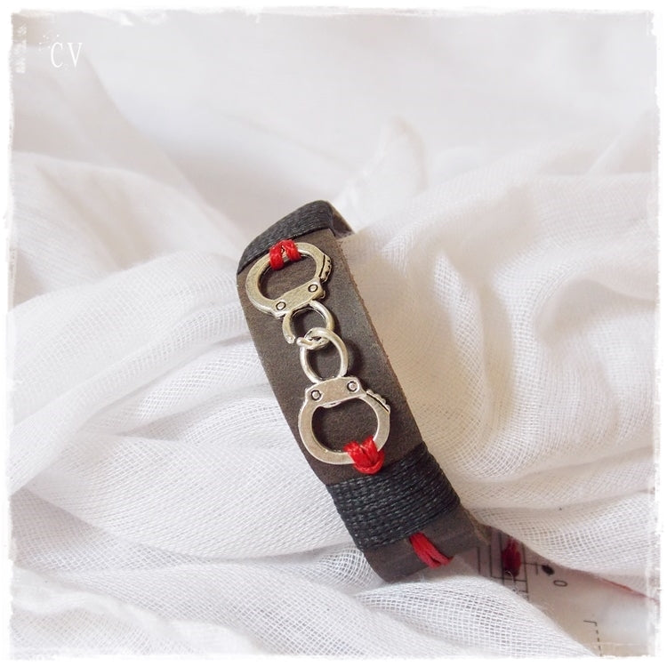 Handcuff BDSM Sub Leather Bracelet Cuff