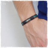Surfer Fish-Bone Leather Wristband For Him