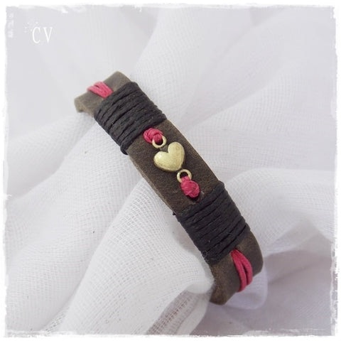 Dainty Heart Leather Bracelet 