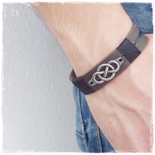 Celtic Infinity Leather Bracelet