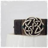Celtic Knot Leather Wristband - 3rd Anniversary Gift For Him