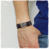 Men's Celtic Leather Bracelet Cuff
