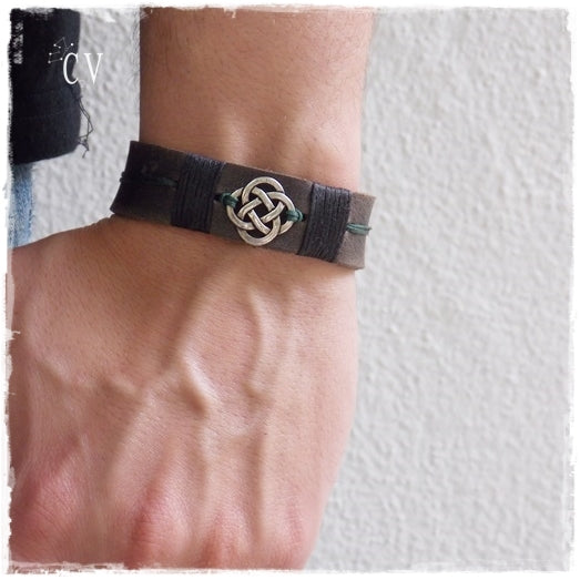 Love Knot Celtic Leather Bracelet Cuff