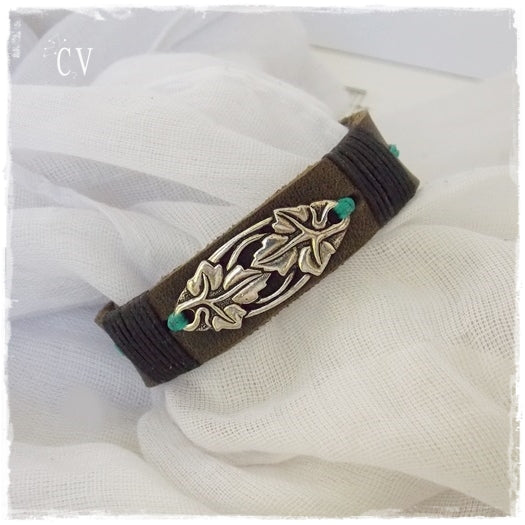 Vines Classic Greek Leather Bracelet Cuff