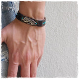 Elven Woodland Leather Wristband