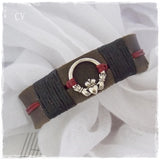 3rd Anniversary Claddagh Leather Bracelet