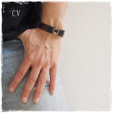 Irish Claddagh Bracelet Made Of Leather