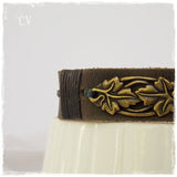 Nature Inspired Leaf Leather Bracelet Cuff