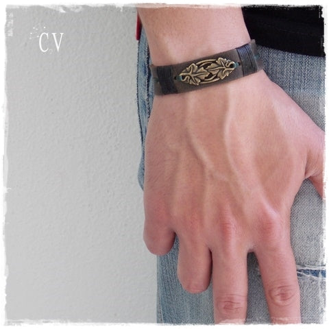 Greek Grape Vine Leather Bracelet