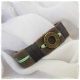 Greek Memorabilia Leather Bracelet Cuff