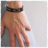 Meander Ancient Greek Leather Bracelet 