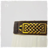 Rustic Brown Celtic Knot Leather Bracelet Cuff