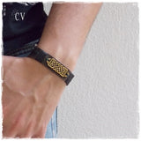 Viking Knotwork Leather Bracelet Cuff
