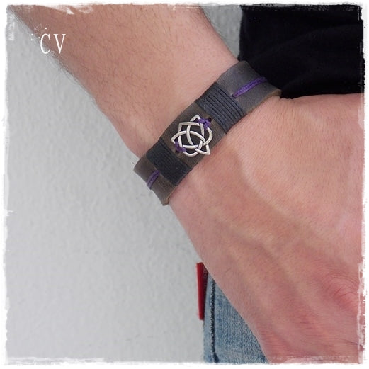 Sisterhood - Friendship Celtic Leather Bracelet Cuff