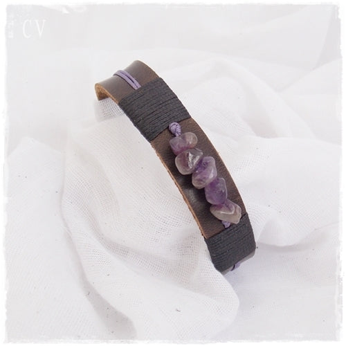 Amethyst Gemstone Bracelet Cuff
