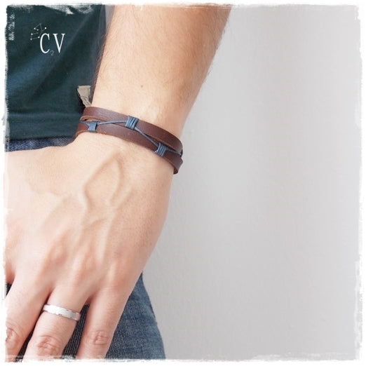 Braided Brown Leather Bracelet