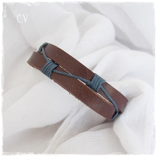 Nautical Surfer Leather Bracelet