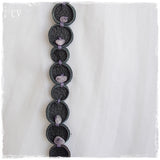 Organic Amethyst Black Leather Bracelet