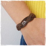 Braided Lotus Leather Bracelet