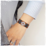 Purity Chakra Leather Bracelet - Leather Wristband