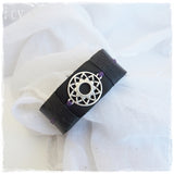 Crown Chakra Leather Bracelet Cuff