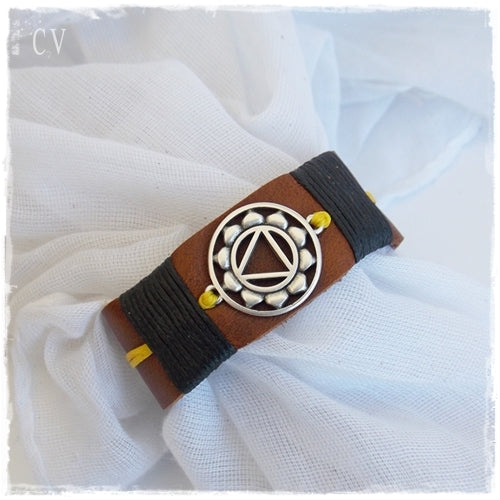 Solar Plexus Chakra Leather Bracelet