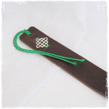 Pan Chang Knot Engraved Leather Bookmark