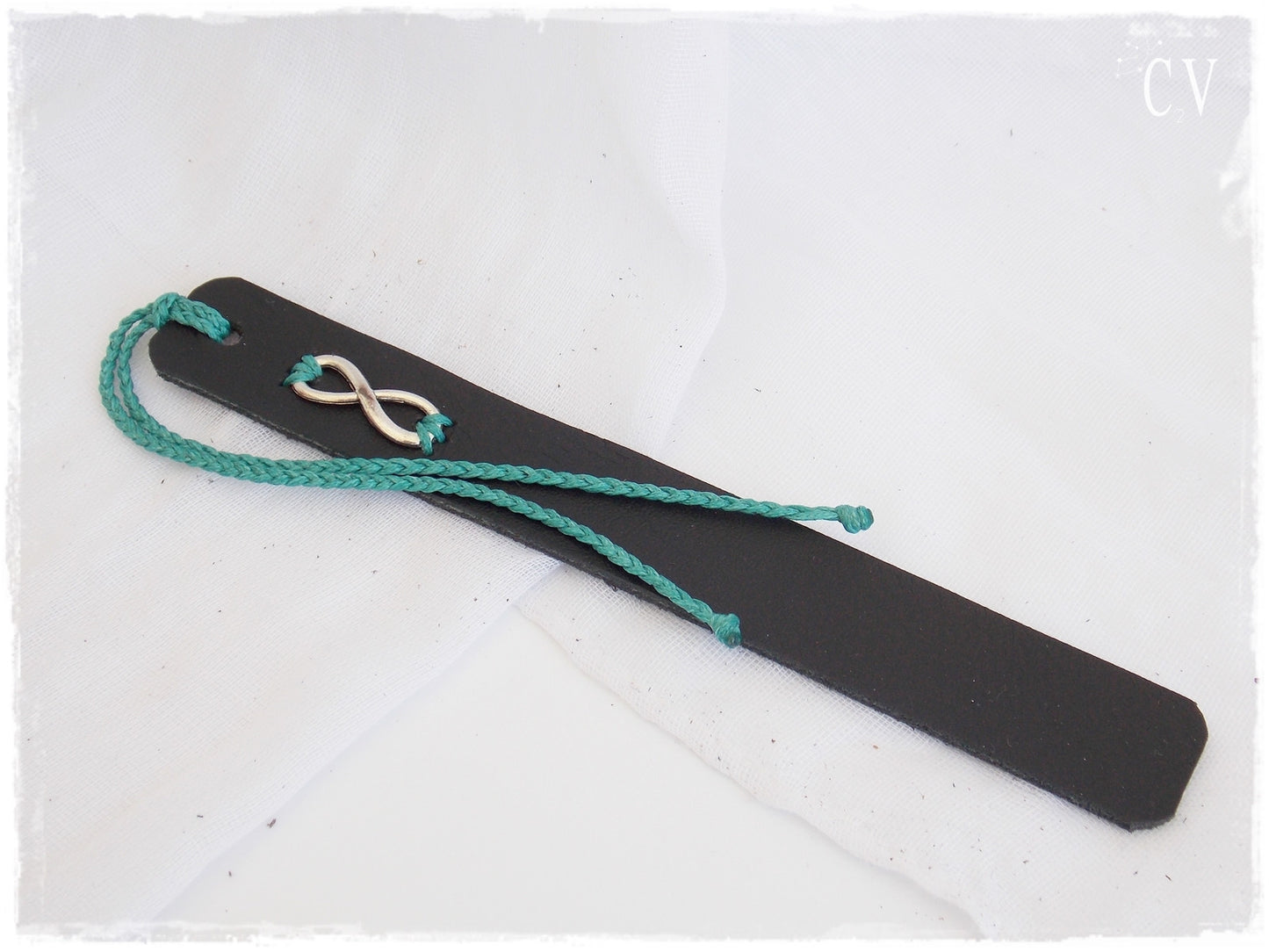 Leather Anniversary Infinity Bookmark ~