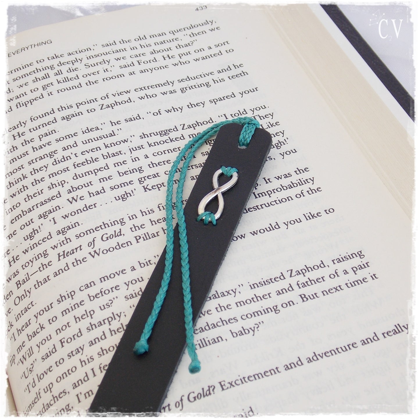 Leather Anniversary Infinity Bookmark ~