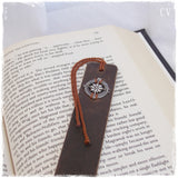 Compass Leather Bookmark