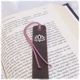 Lotus Flower Leather Bookmark