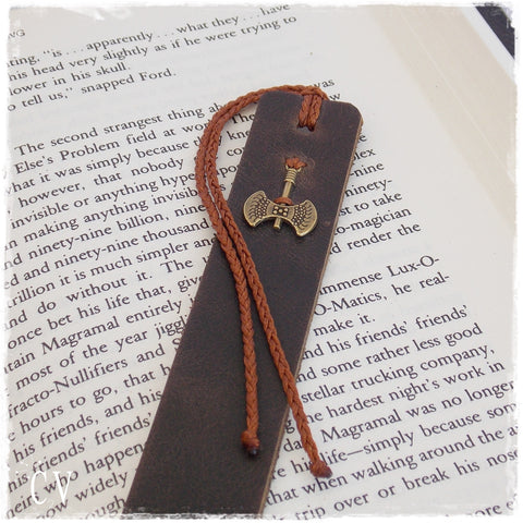 Battle Axe Leather Bookmark
