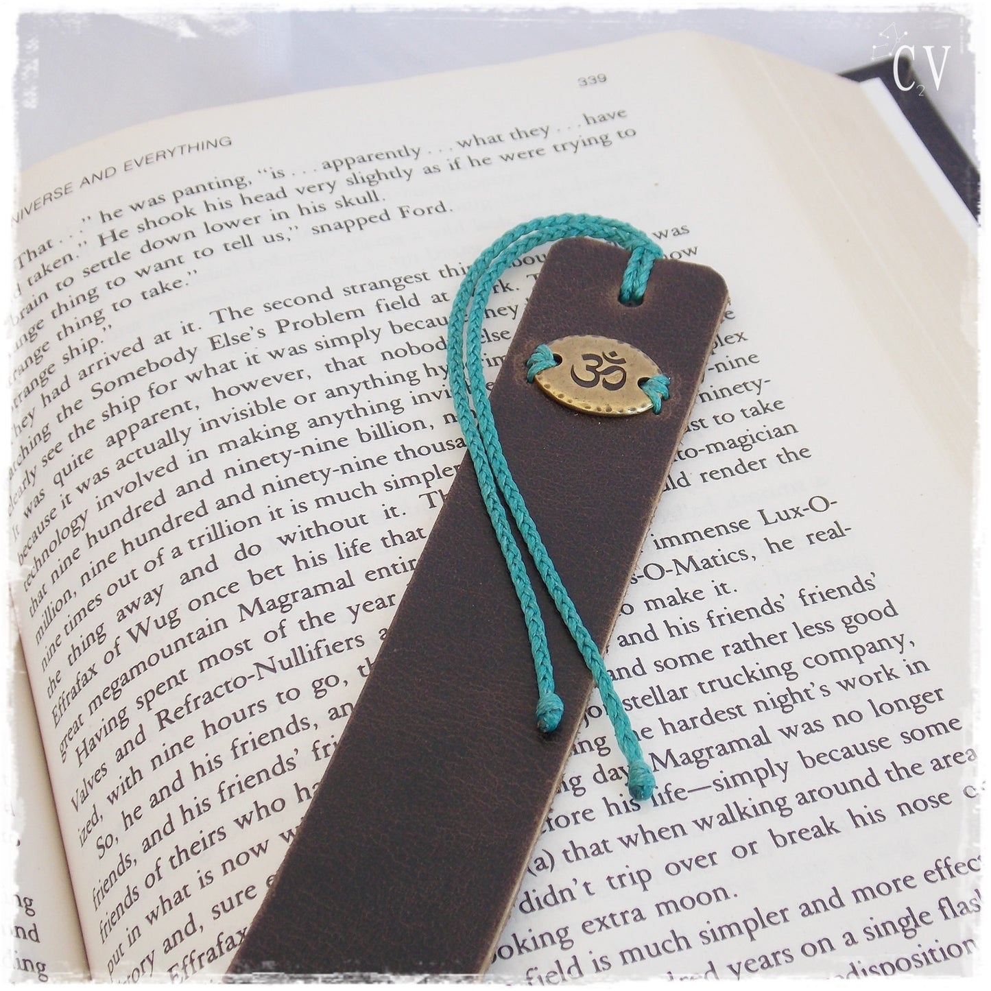 Meditation Leather Bookmark ~