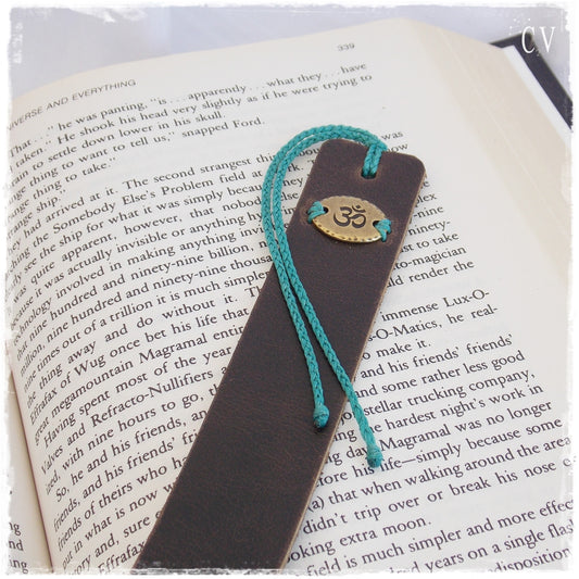 Meditation Leather Bookmark ~