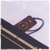 Nautical Compass Leather Bookmark