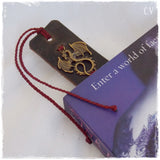 Personalized Leather Bookmark with Dragon Charm