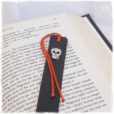 Sugar Skull Leather Bookmark ~