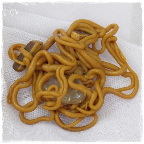 Mustard Yellow Polymer Clay Chakra Brooch