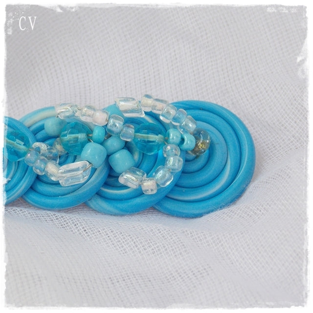 Beaded Spiral Brooch Pin