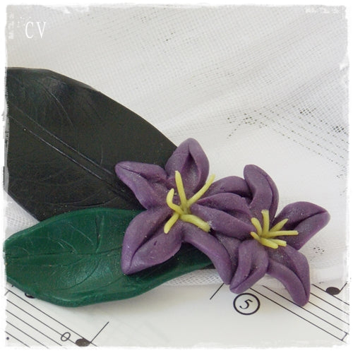 Lemon Tree Floral Polymer Clay Brooch