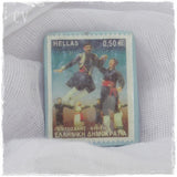 Greek Postage Stamp Brooch