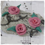 Gothic Quartz Floral Brooch Pin