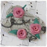 Pink Roses Handmade Polymer Clay Brooch
